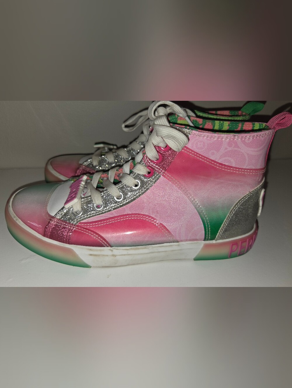 Wicked Gradient High-Top Sneakers - Pink & Green